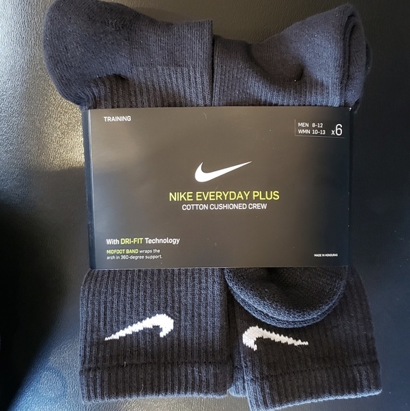 NIKE EVERYDAY PLUS Men's Crew Socks 6-Pack NEW - Picture 4 of 5